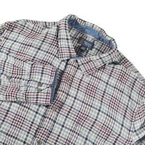 Wallin & Bros Button Down Shirt MensXXL Blue Red Plaid Cotton  Flannel Shaket